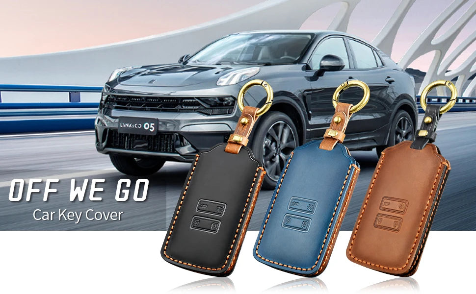 Key Fob Cover Leather Car Key Cover with Keychain for Renault Clio Espace 5 Master Bus Talisman Megane USW Fluence Duster Megan