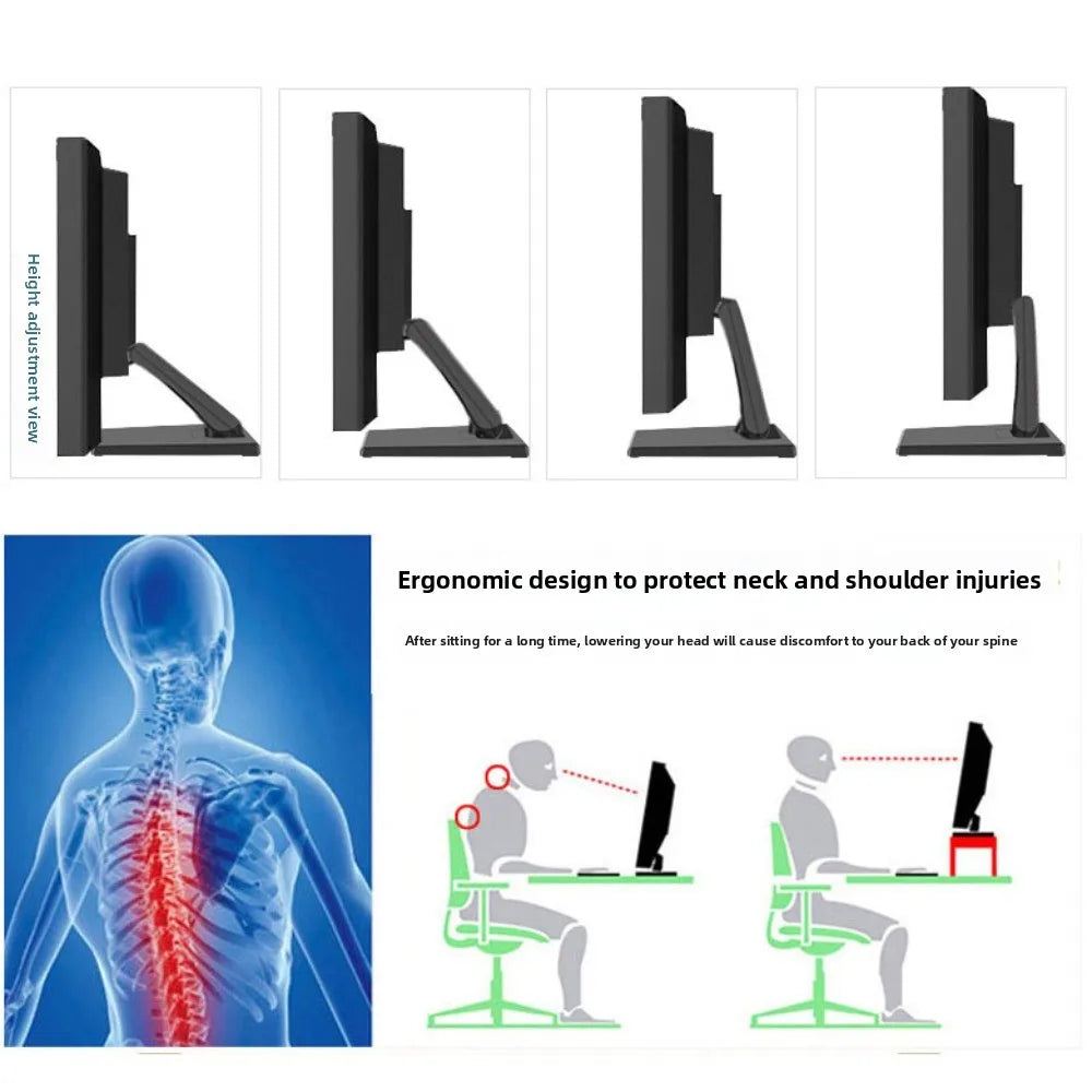 Desktop Base Desktop Monitor Holder Adjustable Portable Computer Monitor Stand Folding Thickening Computer Booster Stand School