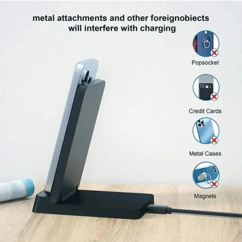 Magnetic Fast Charging Station 30W Wireless Charger Desktop Fold Smart Phone Holder Charge For Magsafe iPhone 16 15 14 13 12 Pro