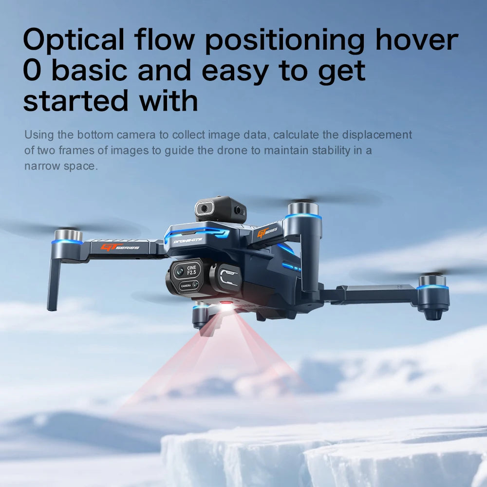 NEW GT8 Drone Obstacle Avoidance Belt 4.3-inch Screen Brushless 2.4G Optical Flow 8K HD Dual Camera Foldable Quadcopter Aircraft