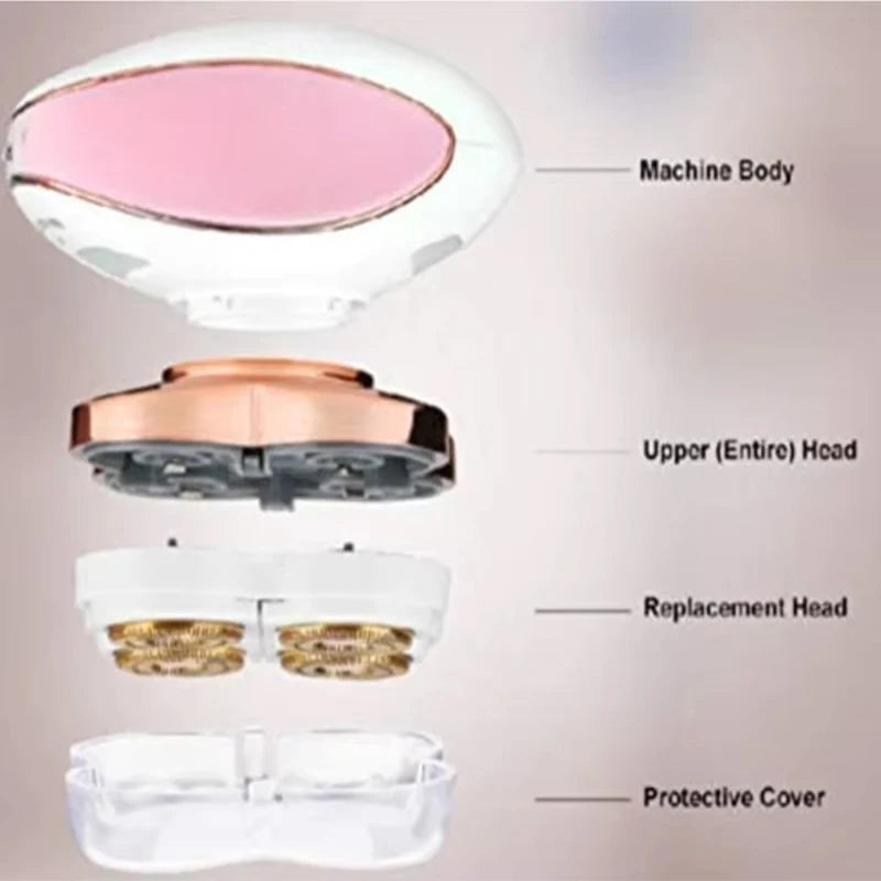 4-head electric USB charging hair removal device for women, no pain marks all over the thighs, compact shaving device