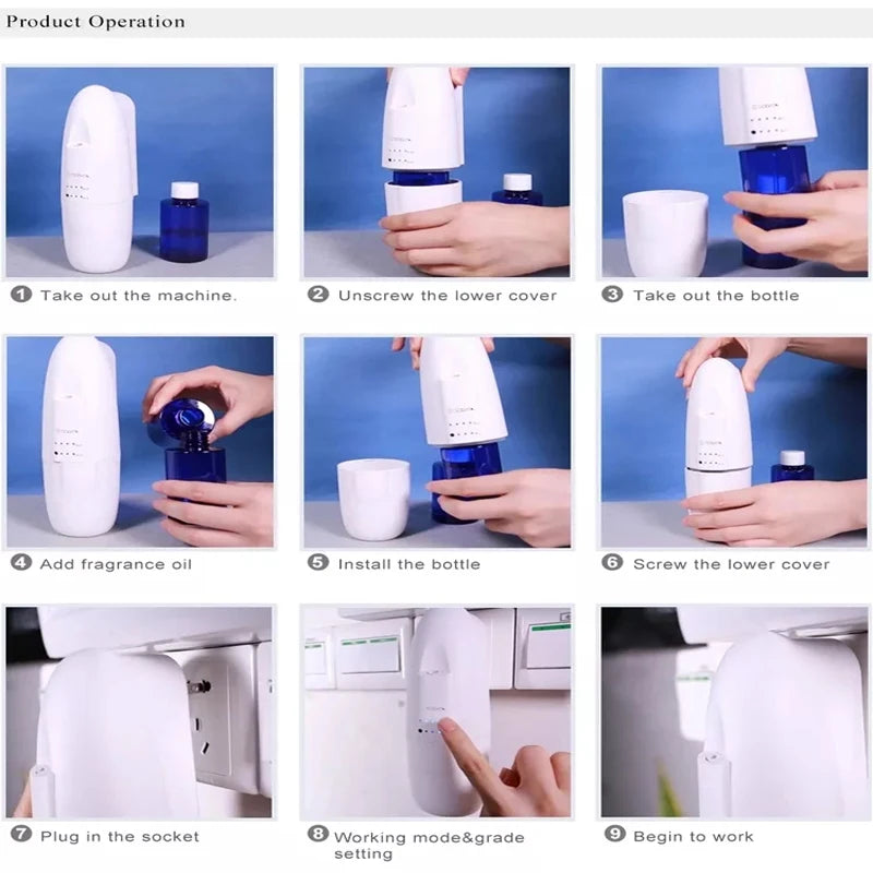 Aroma Diffuser Essential Oil Diffuser Professional Scent Air Freshener Atomizing Technology Plug-In Wall Remote Control Diffuser