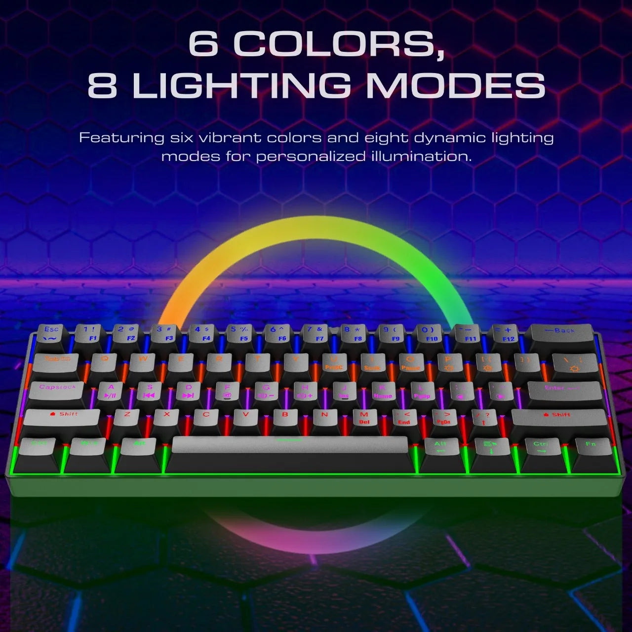 Wired Mechanical Keyboard Green Axis 68 Keys Hot-Swappable Side-Engraved Gradient E-Sports Gaming Keyboard