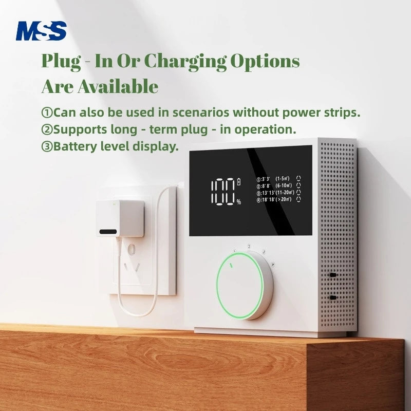 MSS Wall-Mounted Portable Air Purifier Ionic Freshener Deodorization Aldehyde/Smoking Odor Removal for Home Toilet Bedroom Pets