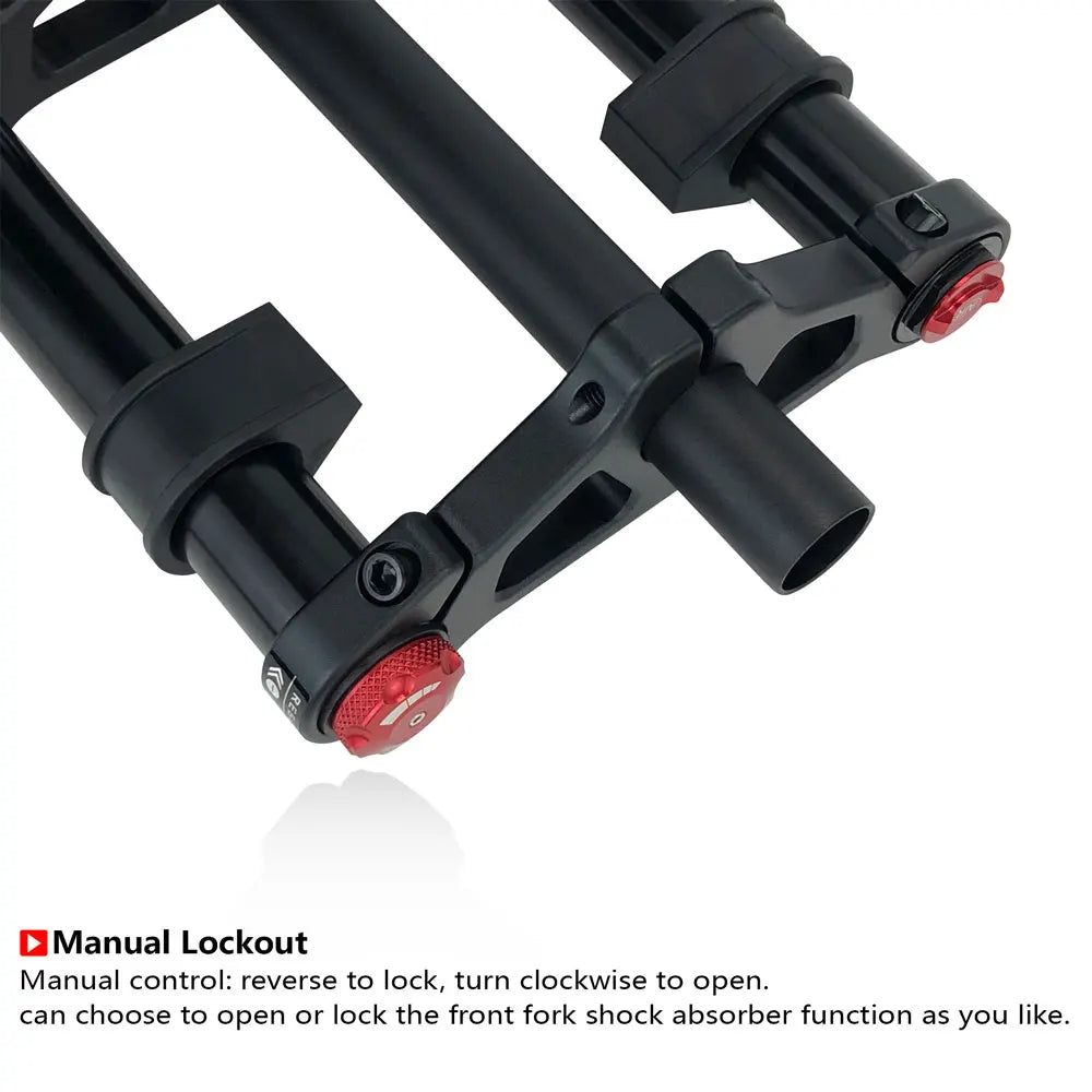 20x4.0 26*4.0 Dual Crown Motor Fork QR 9*135mm 15*135mm Beach Snow Bike Electric Fat Tire Bike Motorcycle Double Crown Air Fork