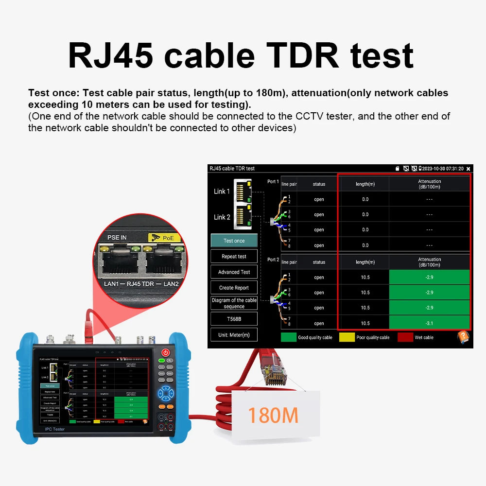 8K CCTV Tester IPC-9800CLMOVTADHS 8MP HD AHD TVI CVI SDI IP Tester 7-inch Touch Screen Monitor 8K Video Display Tester Monitor