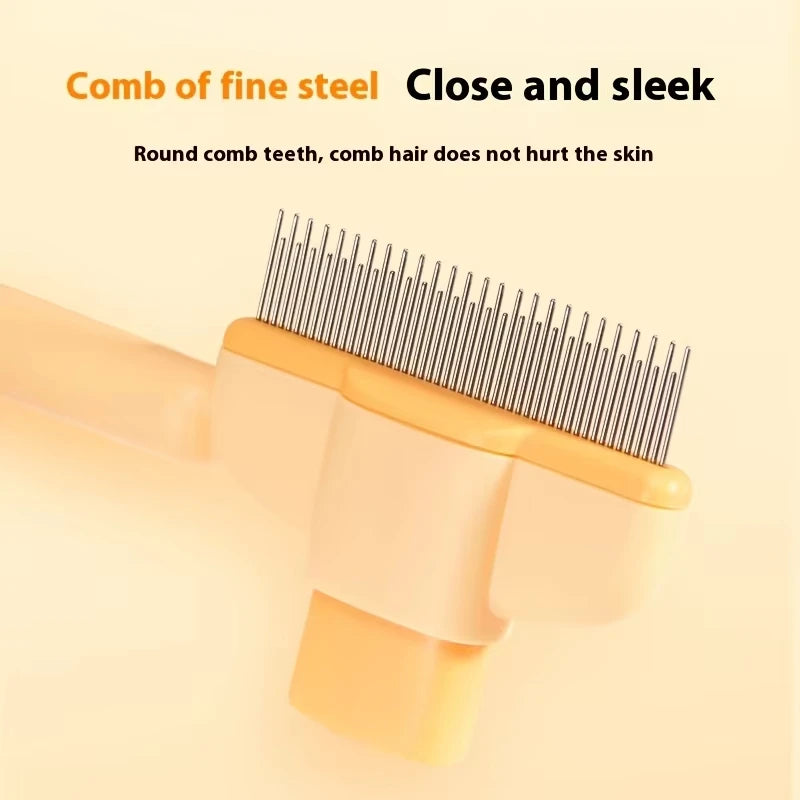 Pet One Button Self Cleaning Pet Grooming Gloves Brush Comb Hair Remover and Massage Tool for Cats and Dogs Easy Grooming