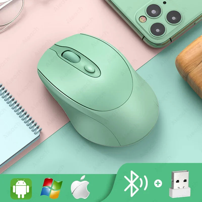 Aieach Rechargeable Wireless Bluetooth Mouse Silent WIRELESS COMPUT MOUS USB Ergonomic Gamer Mouse For Computer Laptop Macbook