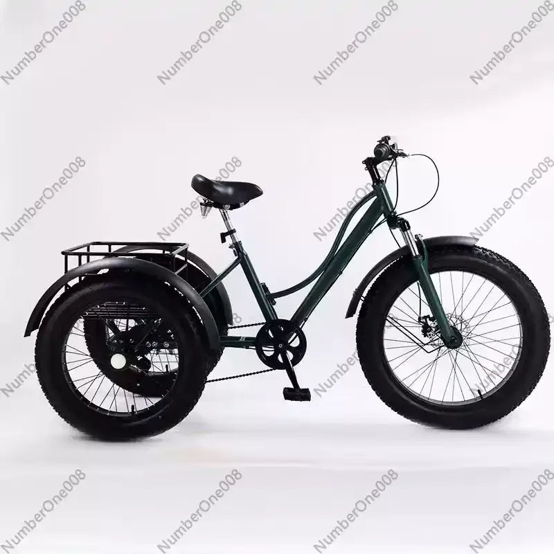 New Electric Tricyle Adult Electric Bicycle 24Inch Fat Tire 750W15AH Mobile Battery Mountain Ebike 3Wheel Electric Cargo Bike