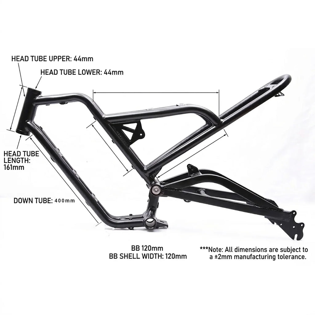 Premium 20" Softtail Electric Fat Tire Bike Frame Full Suspension 6061 Aluminum Alloy for Off-Road Snow E-Bike
