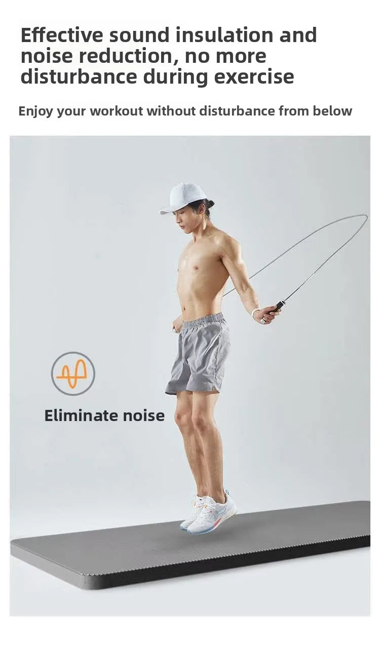 Men's Fitn Yoga Mat Thiened 20mm Wide Long Anti-slip Exercise Yoga Mat for Home Use l Rubber Pure Color Design