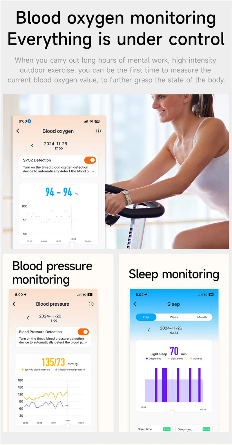 Smart Watch Men Women Fitness Smart Bracelet Sports Band Heart Rate Blood Pressure Monitor Waterproof Multifunction Watches