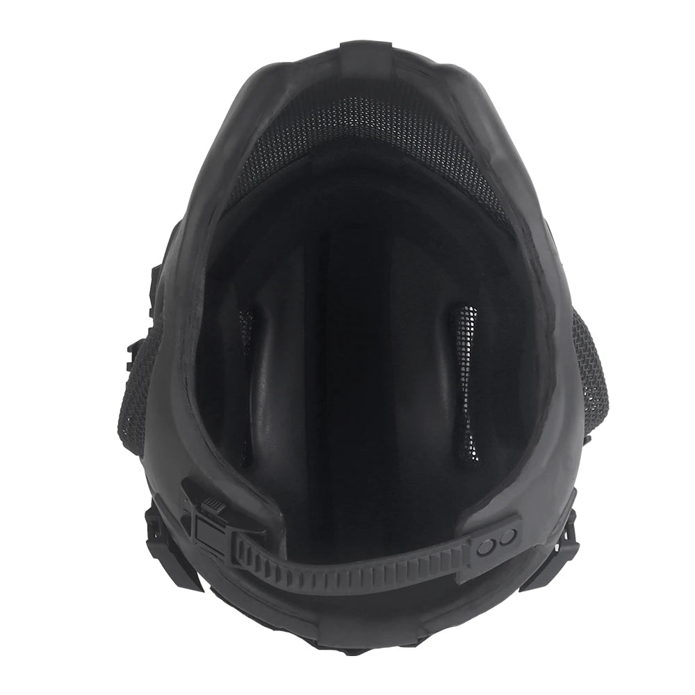Full Protection Tactical Helmet Militar Hunting Airsoft Paintball CS Steel Mesh Safety Face Mask EVA Lightweight Punk Cosplay