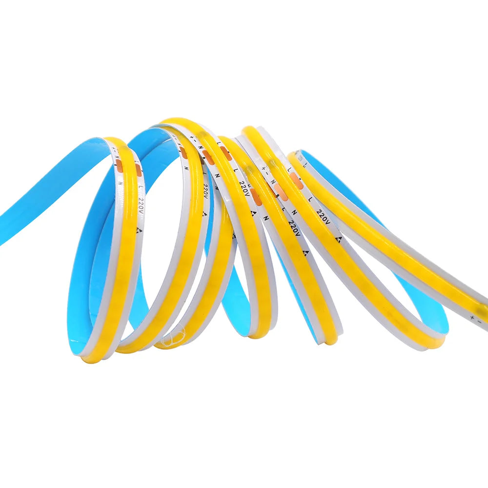 Led Strip COB 220V High Brightness 5m 10m 20m 50m Flexible Light Tape with IC Rectifier 230V 240V AC 240LED/m Linear Lighting