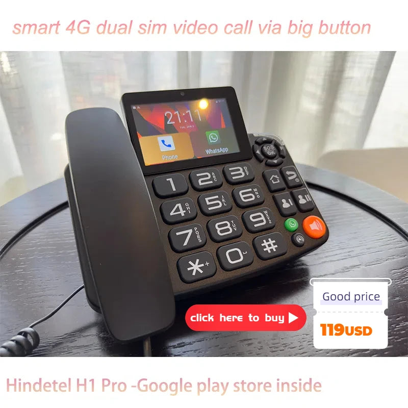 Android LTE  Fixed Wireless landline 4G SIM network videophone glob universal elderly WIFI video mobile phone home office
