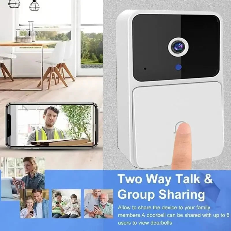WIFI Video Doorbell Camera Smart Home Security Wireless Night Vision HD Door Bell Two Way Intercom Voice Change For Home