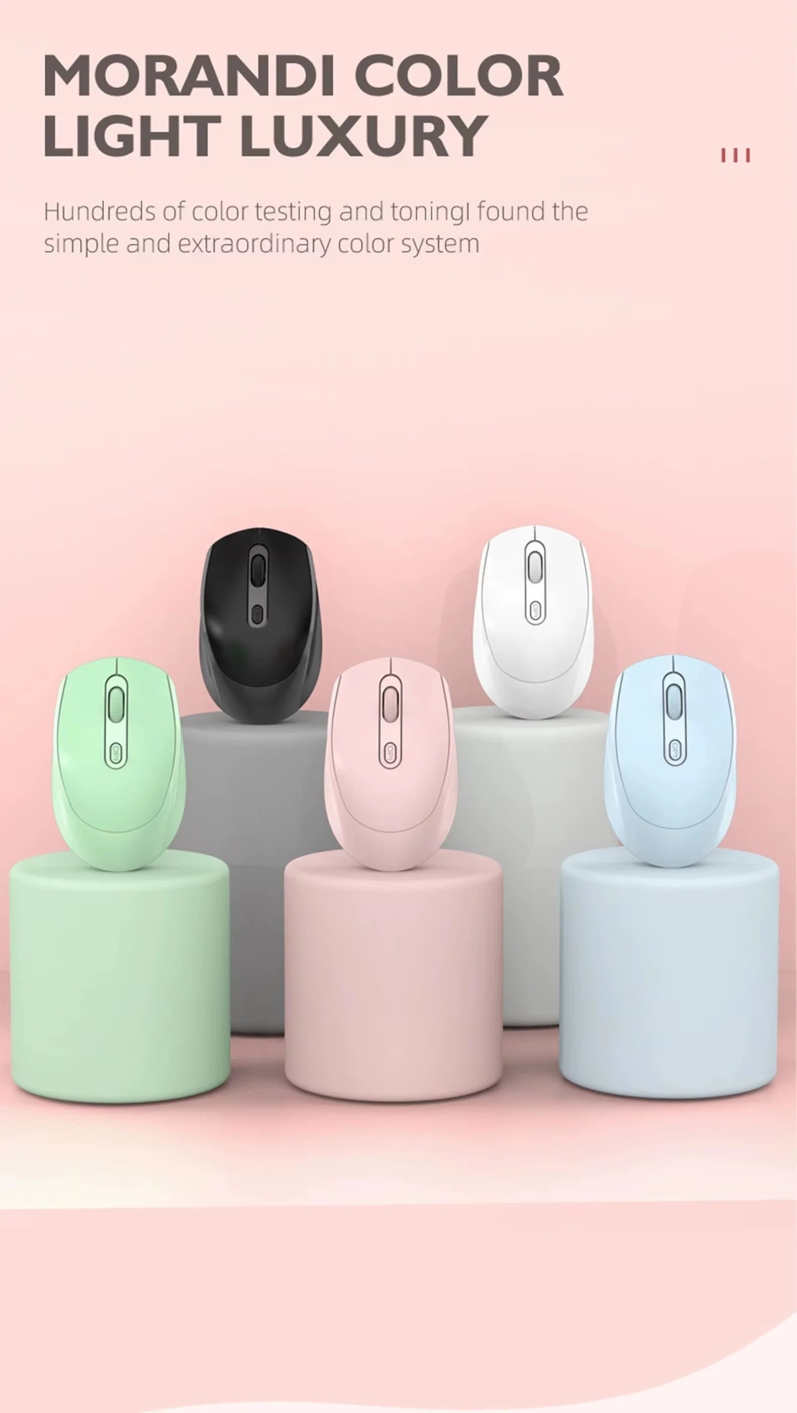 Wireless Mouse 2.4G Bluetooth-Compatible Wireless Computer Mouse USB Silent Game Mice For PC Laptop Macbook Tablet Female Office