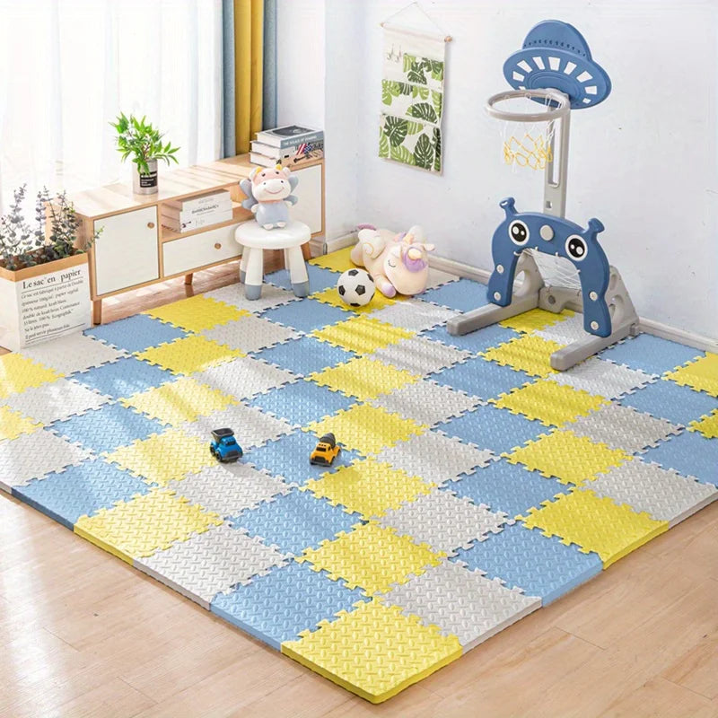 30*30cm Sports Gym Mat Protection EVA Leaf Grain Floor Mats Yoga Fitness Non-Slip Splicing Rugs Thicken Shock Room Workout