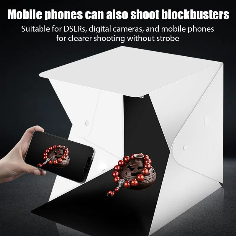 Photography LED Light Room Photo Studio Light 6 Color Backdrops Photobox For DSLR Camera Portable Folding Photobox Photography