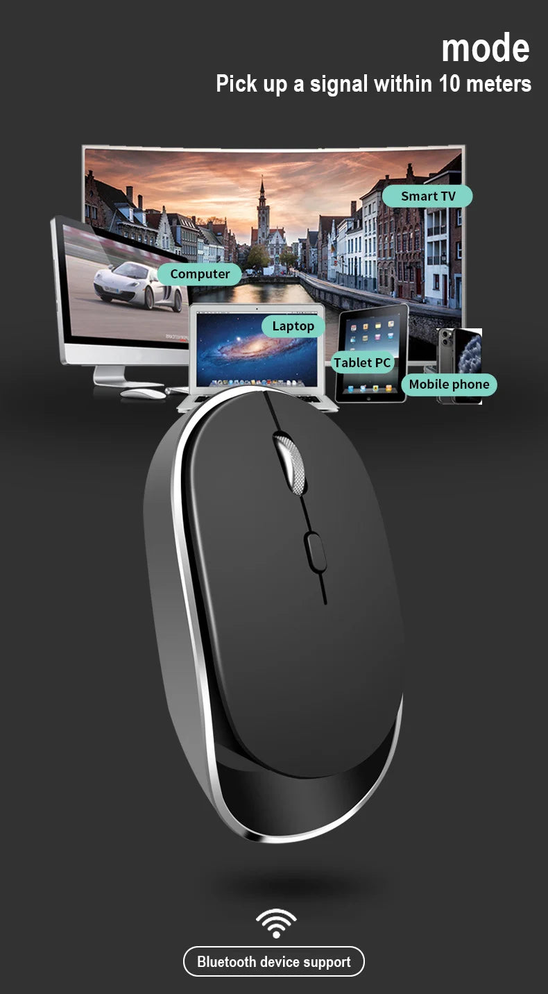 Wireless Mouse For Laptop PC Bluetooth RGB Rechargeable Mouses Wireless Computer Silent Mice LED Backlit Ergonomic Gaming Mause
