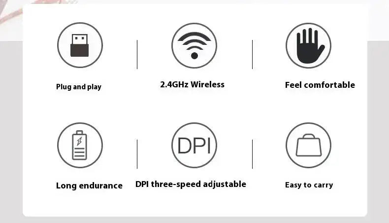 Wireless Mouse Silent Mouse 2.4GHz Portable Mobile Optical Office Mouse Adjustable 1600DPI Levels For Notebook PC Laptop Macbook