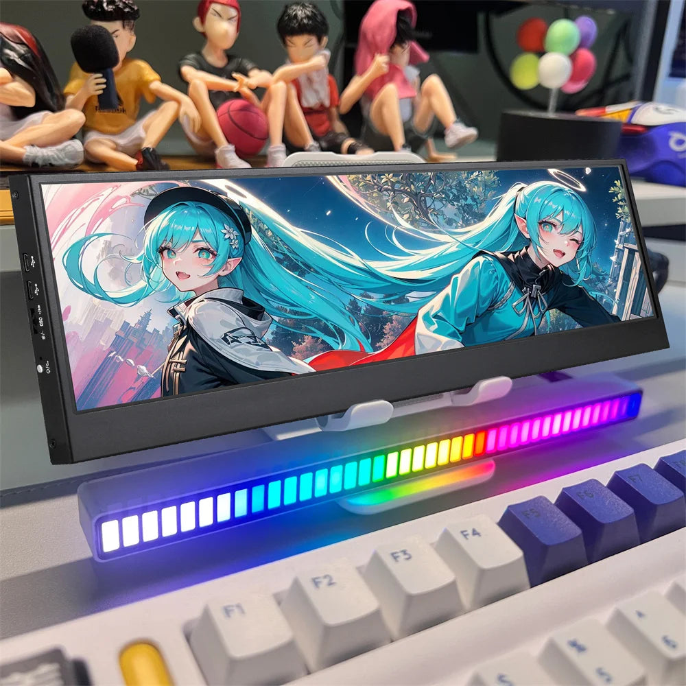 Wisecoco 14" 4K 3840 x 1100 Touch Screen Monitor IPS Secondary Bar Display HDMI for PC Laptop Phone Aida64 CPU GPU Monitoring