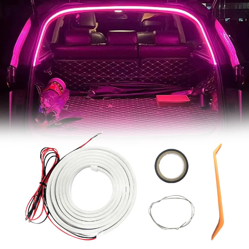 LED Dynamic Flowing Light Strip Self Adhesive Automatic Tail Box Light Car Trunk Ambient Lighting Strip for SUV Truck Decoration