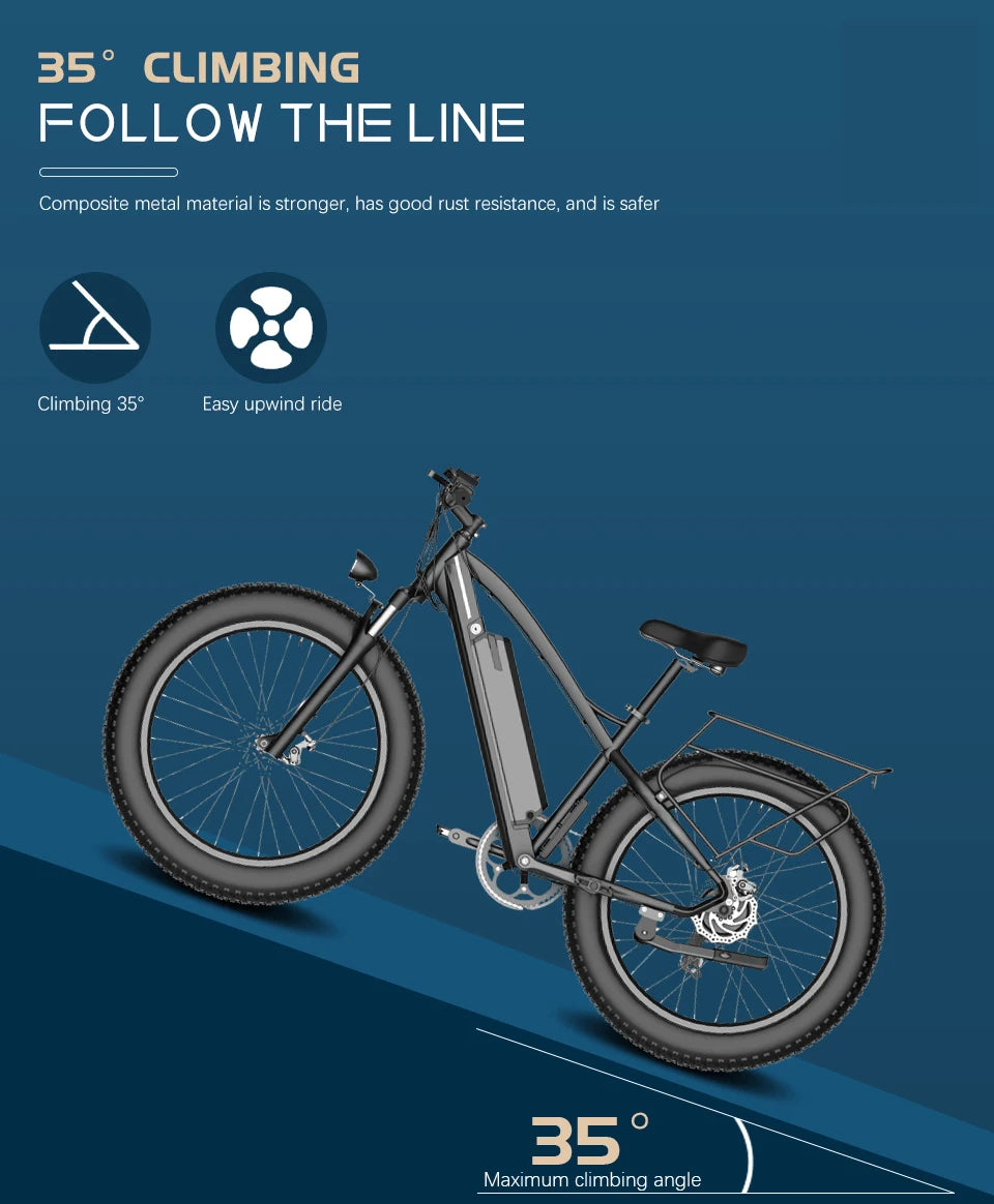 Fat Electric Bike 36V 48V 500W 750W Electric Fat tire Snow Bike Front Rear Wheel Hub Motor 4.0Tyre  20in 24in 26in