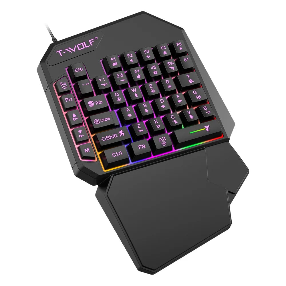 Mechanical Gaming Keyboard Kit 5 In 1 Set One Hand Keyboard 5D Mechanical Gamer Mouse Converter Mobile Game Pro Converter