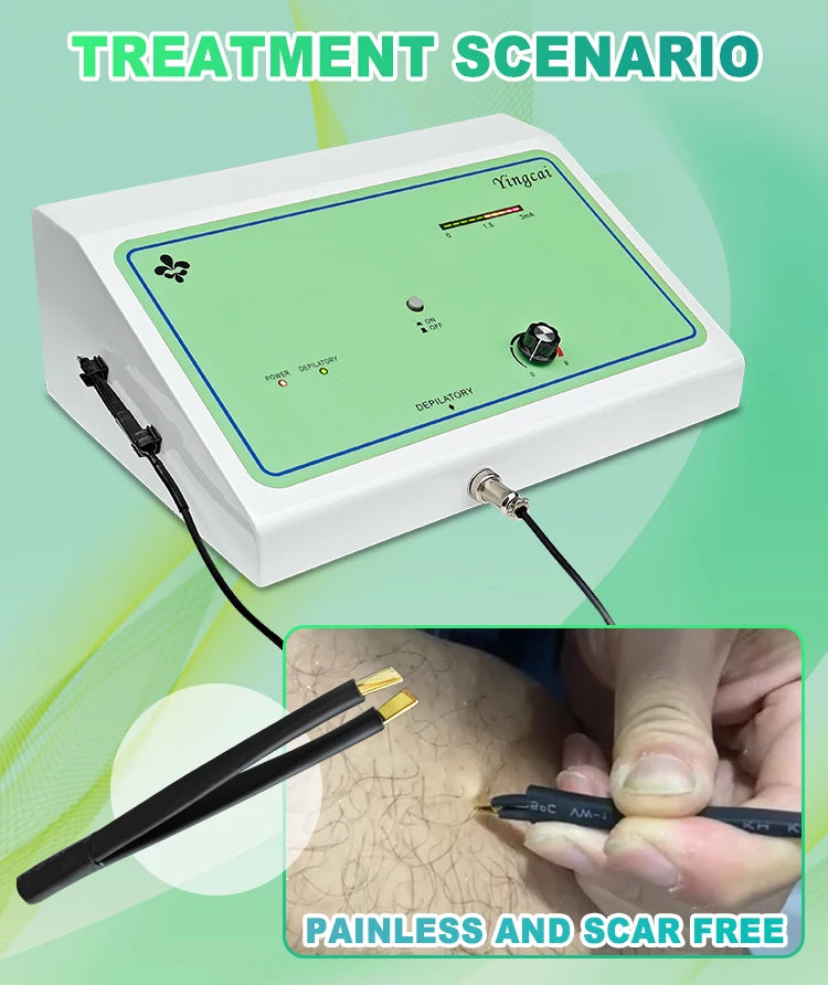 2025 Portable Electrolysis Epilators Removal Device Painless Electrolysis Machine Electric Needle Hair Removal for Men