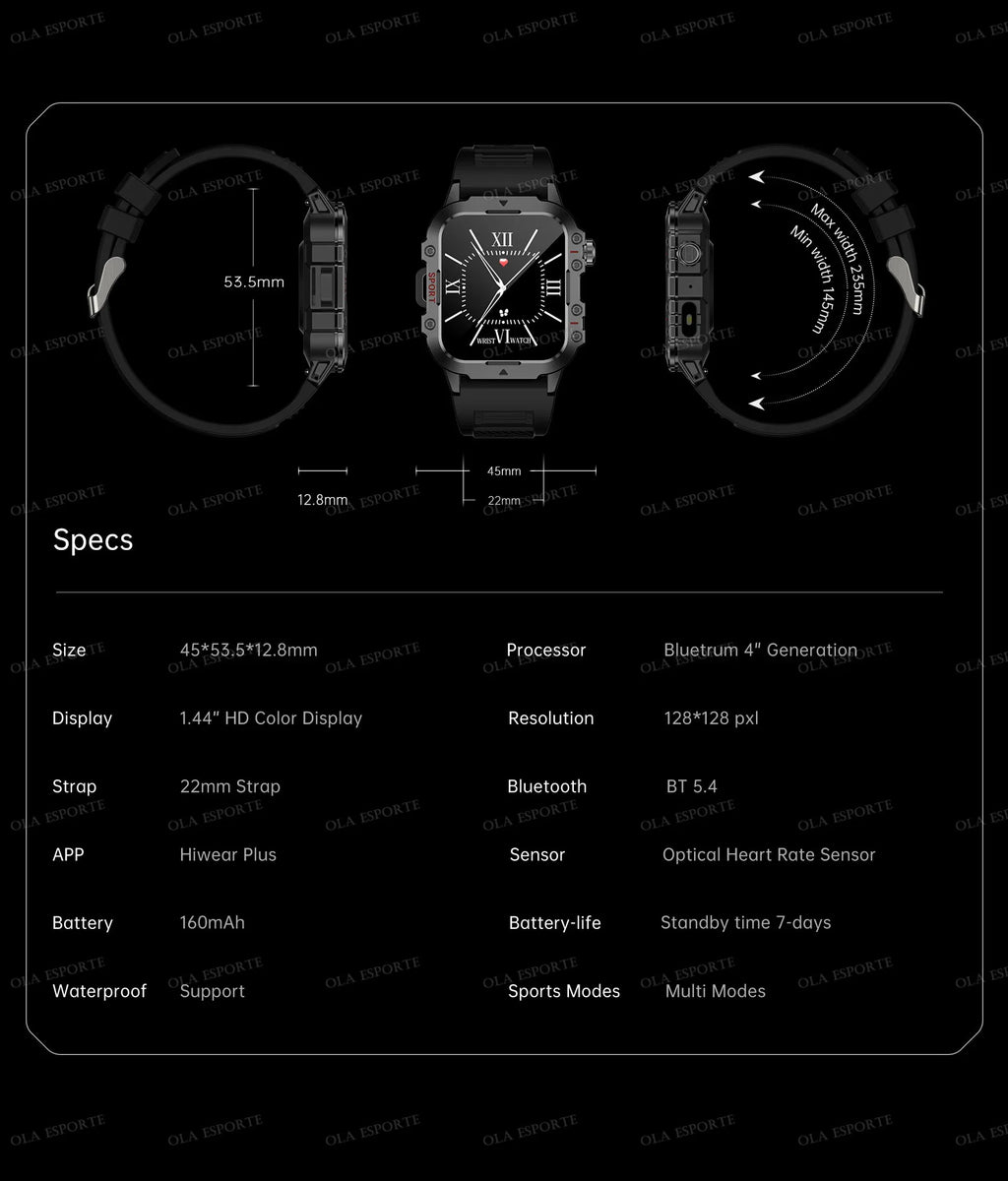 2025 New SmartWatch Men For Women Militray Outdoor GPS Track Sport Watches Heart Rate Sleep Waterproof Smart Watch IOS Android