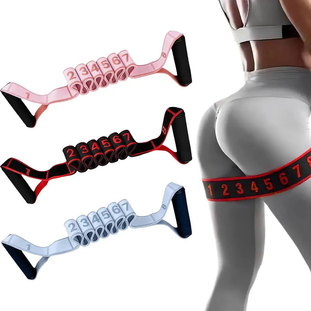 Yoga Stretch Resistance Bands Dance Resistance Band Digital Elasticity Adult High Elasticity Multi-Segment Belt Fitness Products