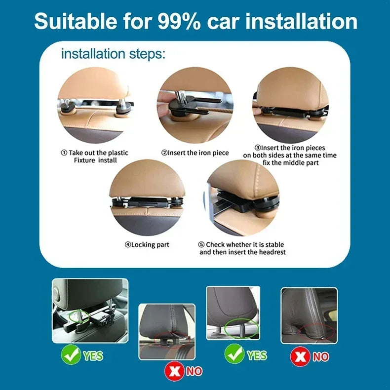 13.3/14" Car Headrest Monitor Display IPS Android 12 2G+32G/4G+64G/8G+128G Touch Screen For Car Rear Seat Player Dual HDMI Music