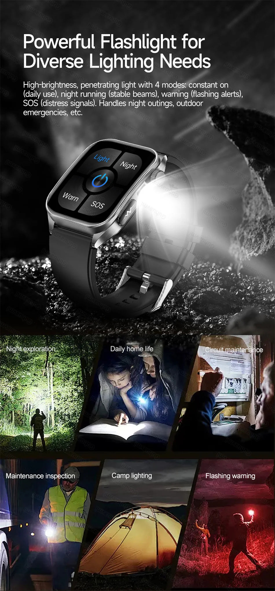 Smart Watch 650nm Dual probe laser health conditioning Blood oxygen Pressure Uric Acid Blood lipid ECG Smartwatch for Man Women
