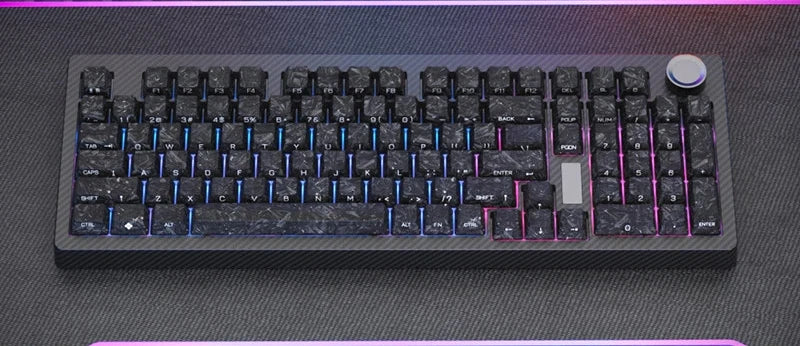 SKN Qinglong Mechanical Keyboard Gaming Custom Wireless Tri Mode Dual 8K Composite Carbon Fiber RGB Backlit Suspension Office
