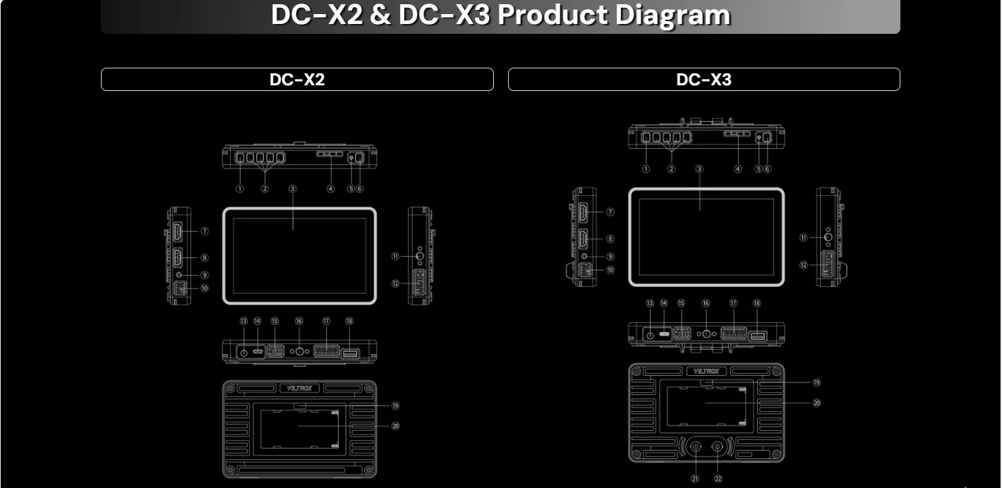 Viltrox DC-X2 DC-X3 Portable Monitor 6 Inch 2000 Nits 4K Touch Screen Profissional Photographic HD FHD Camera Monitor for Video