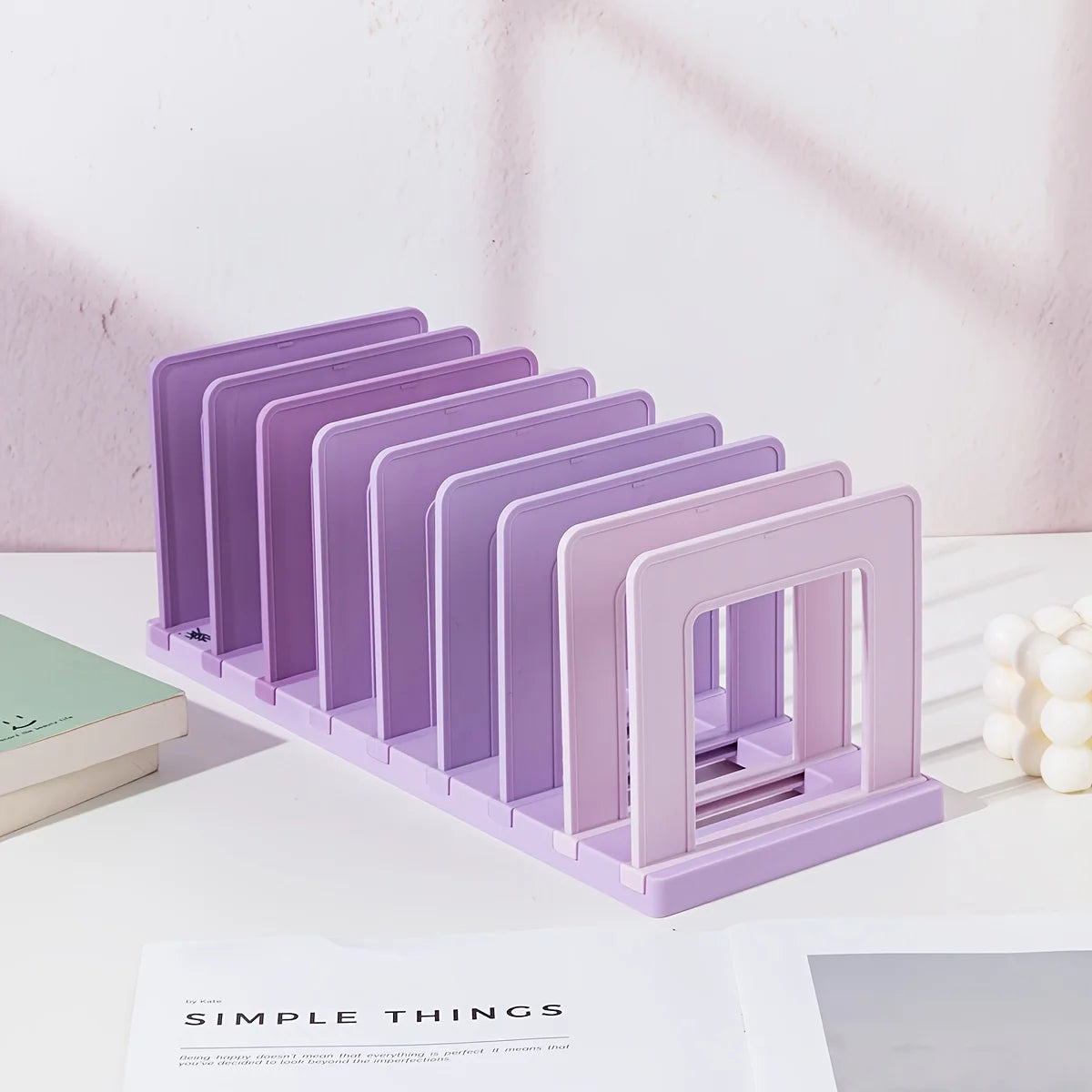 Desktop Book Stand Organizer - Durable PP Material, Ideal for Students & Office Use