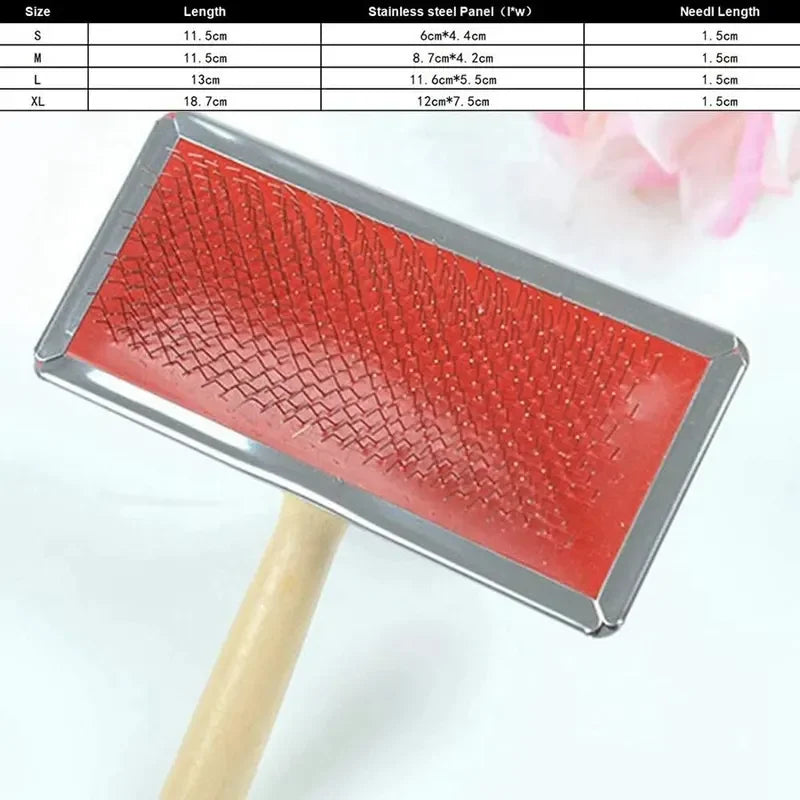 Pet Hair Combing And Shedding Tools, Pet Cleaning Spinning Needles, Cat Grooming Products, Wooden Handle Brushes
