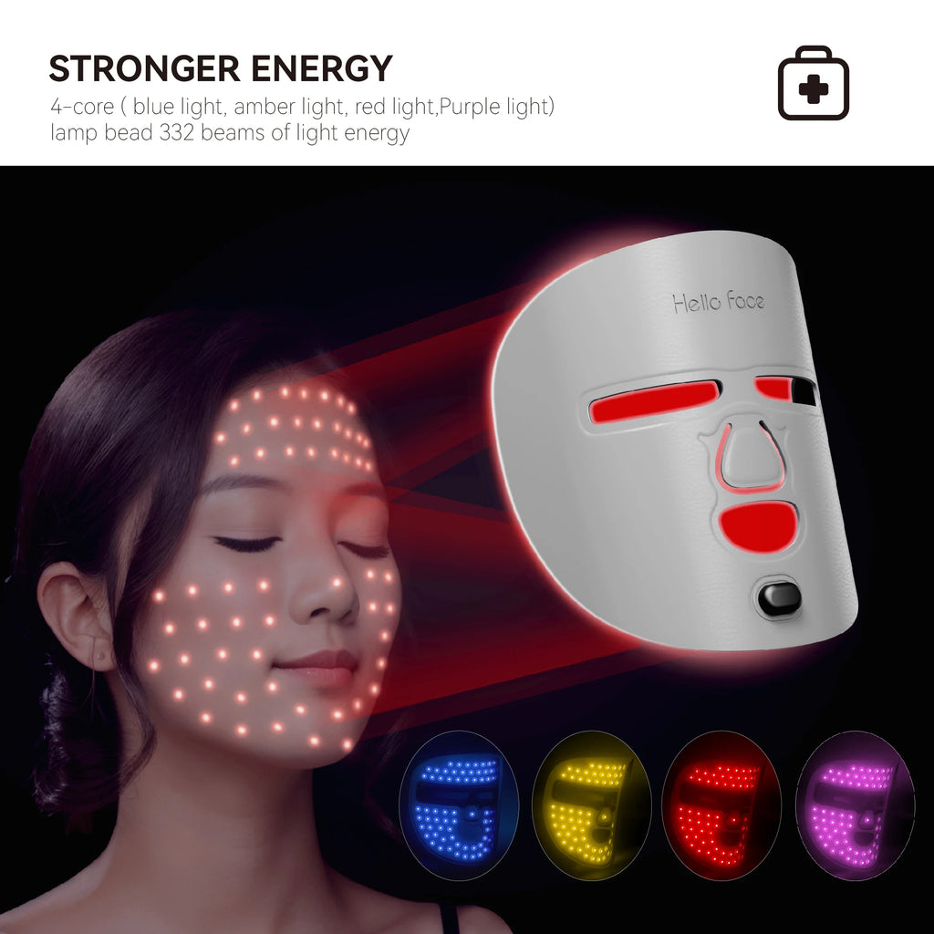 Hello face Near-infrared LED Light Therapy Face Mask 510K M500 with 3000mAh Battery Portable Lightweight Skin-Friendly Mask