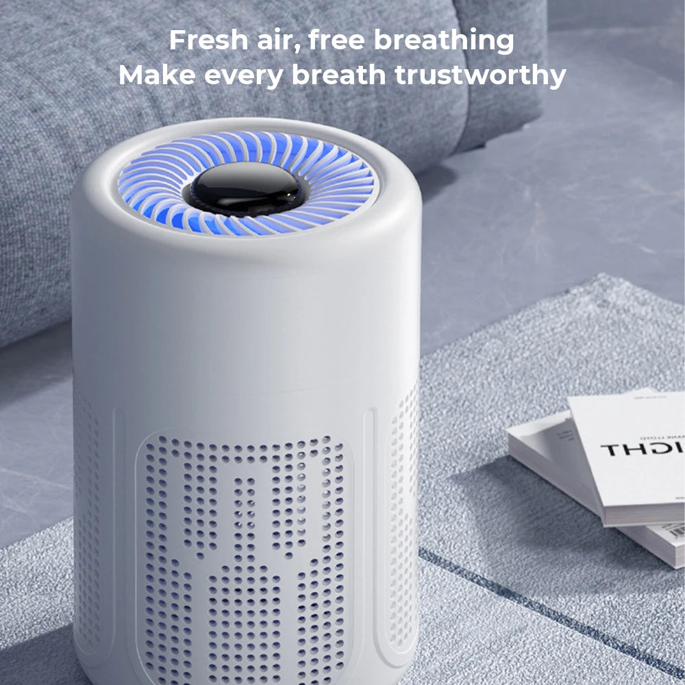 Mini Desktop Air Purifier HEPA Filter With Negative Ion Technology Eliminates Formaldehyde Odors Smoke And Dust Particles