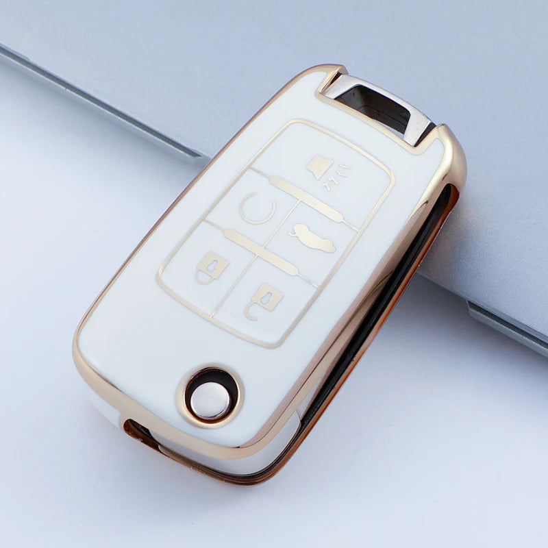 Car Flip Key Fob Case For Chevrolet Equinox Volt Cruze Impala Camaro Garna Yakista AVEO GMC Terrain Key Cover Keychain Protector