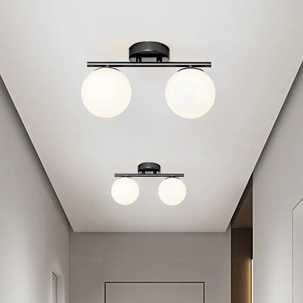 LED G9/E27 Wall Lamp Milky White Glass Ceiling Light Gold and Black Corridor and Passageway Light Minimalist Modern LED Lighting