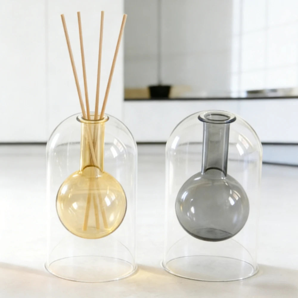 Aromatherapy Diffuser Bottle Glass Essential Oil with Diffusers Sticks 130/200ML Home Storage Transaprent Containers Bottle