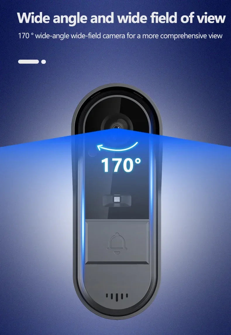 Wireless Intercom Doorbell Night Vision HD 4.3in LPS Screen Video Doorbell Camera Smart Home Security Visual Doorbell