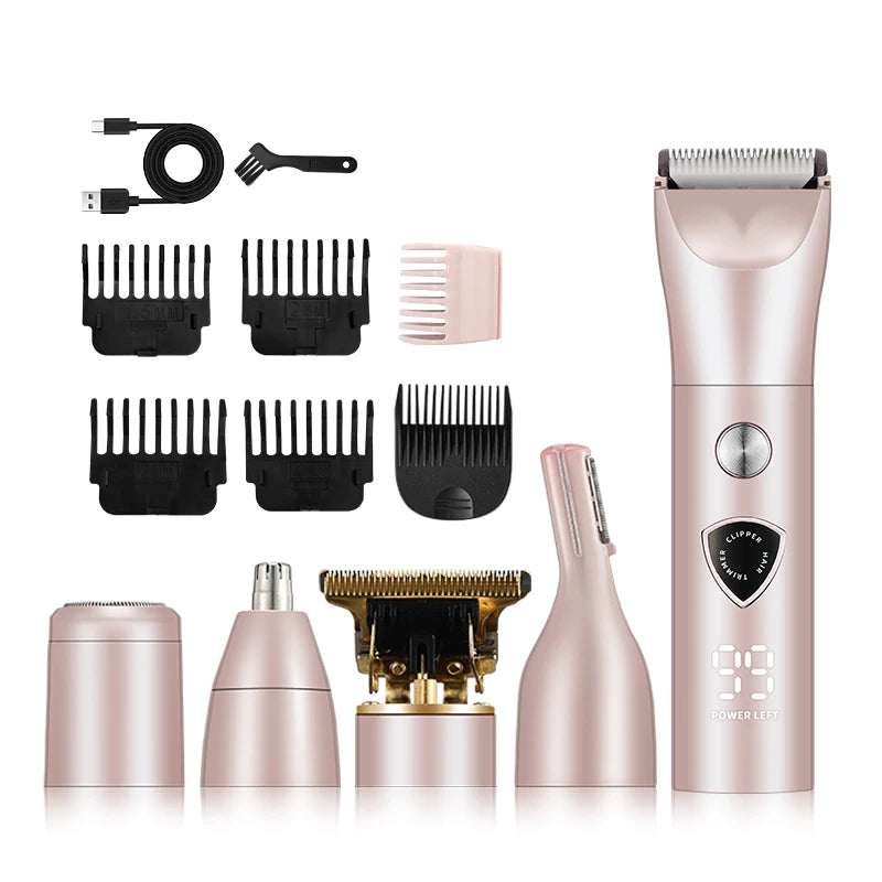 5-in-1 electric hair removal device, USB rechargeable, LED digital display