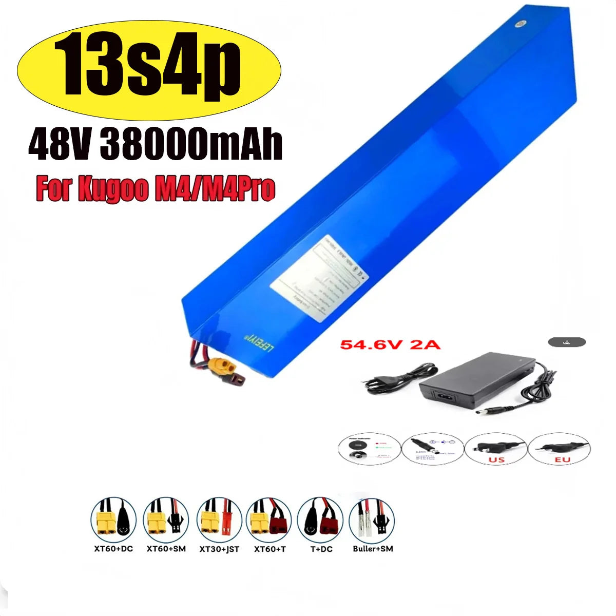 48V 13S4P 38AhElectric scooter battery equipped with BMS protection system,suitable for Kugoo M4/M4Pro/MaxSpeed series batteries