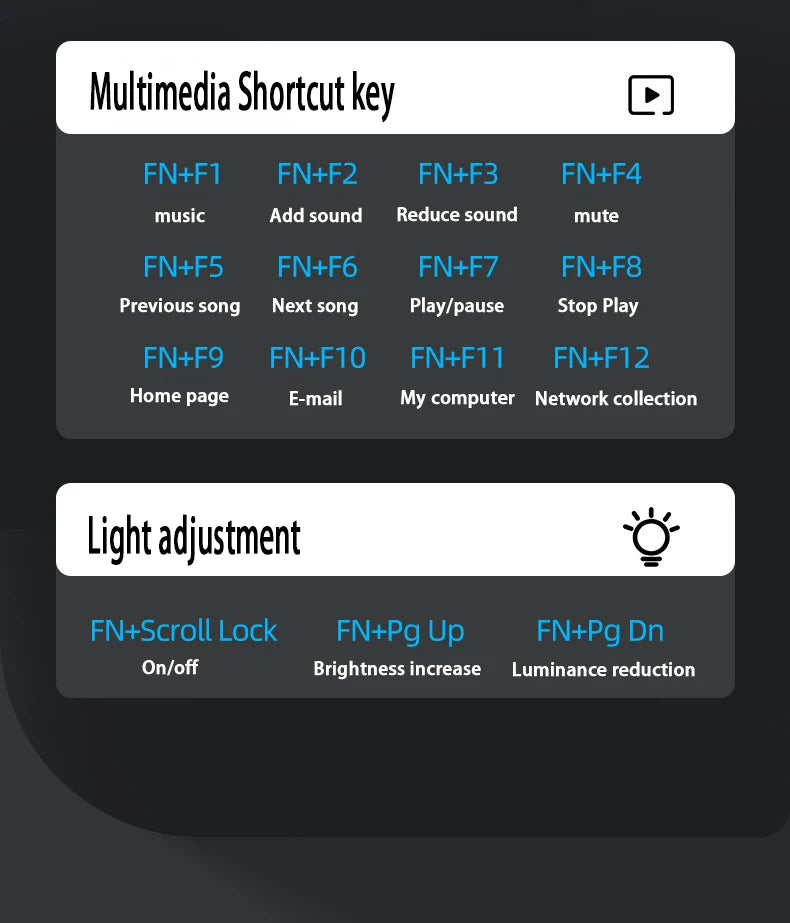 Mechanical hand feel electronic sports game business office wireless USB light keyboard set