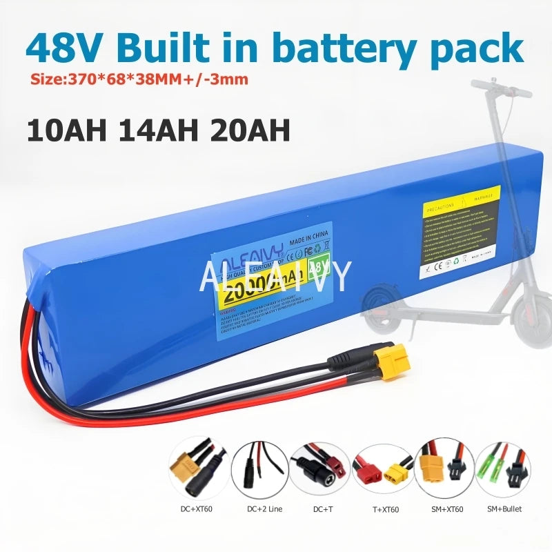 48V 20Ah 13S3P Is Suitable For 500W-1000W Electric Scooter With Built-in Battery And T-XT60 Plug 18650 Battery Pack