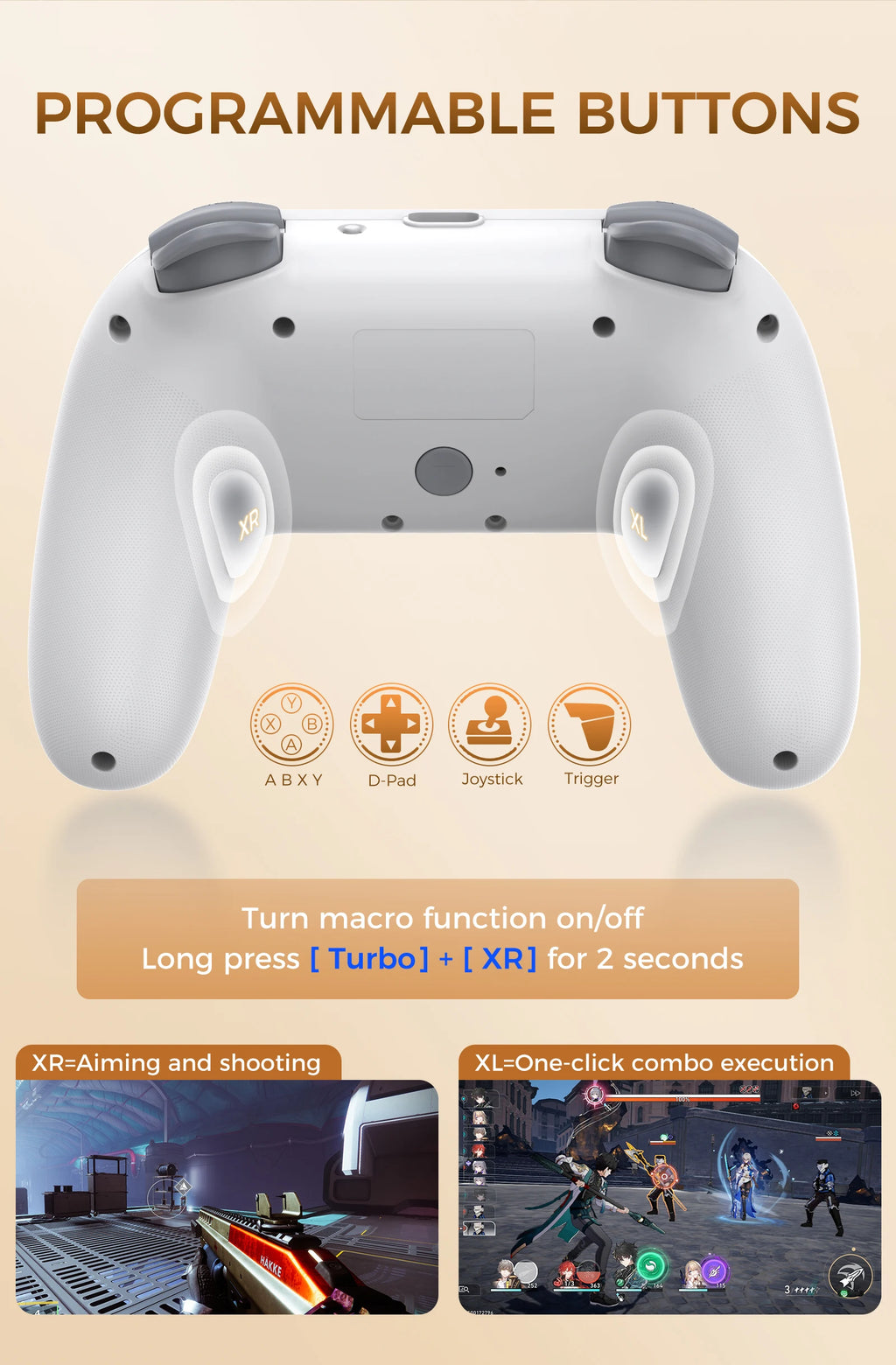 IINE PC/iOS/Android/Phone/Switch Wireless Controller , Hall Effect Triggers & Hall Effect Joysticks & 1000Hz Polling Rate