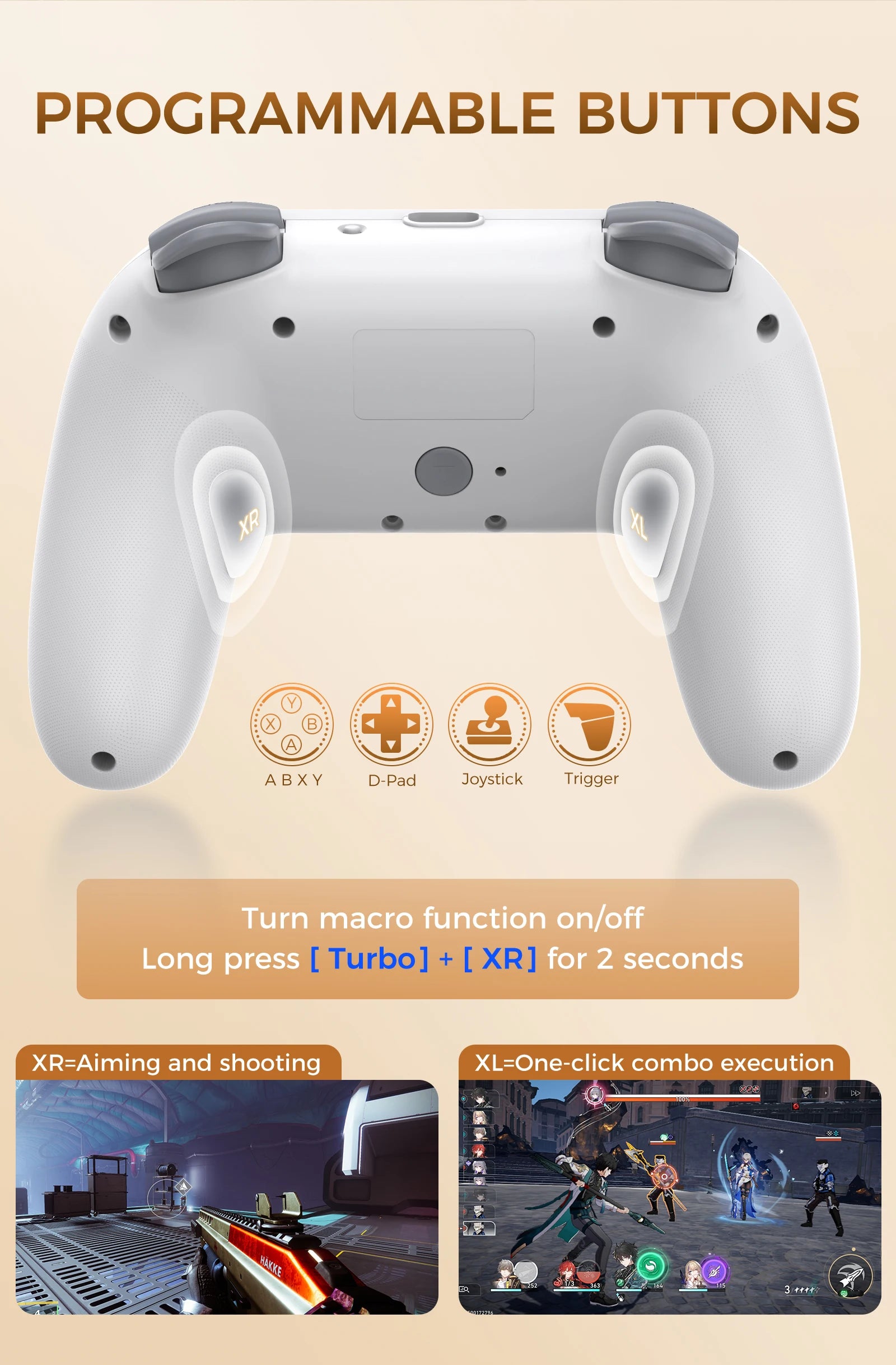 IINE PC/iOS/Android/Phone/Switch Wireless Controller , Hall Effect Triggers & Hall Effect Joysticks & 1000Hz Polling Rate